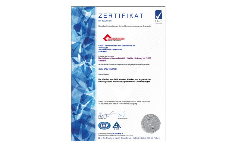 Iso Zertifikat